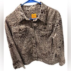Ruby Rd. Women’s Size 12 Brown and Cream Patterned Jacket
